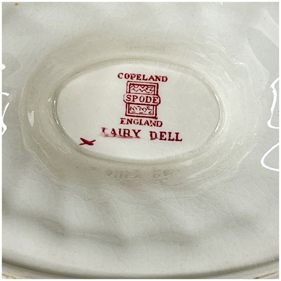 Copeland Spode Fairy Dell Gravy Boat Attached Underplate Made England Pink - Picture 12 of 12